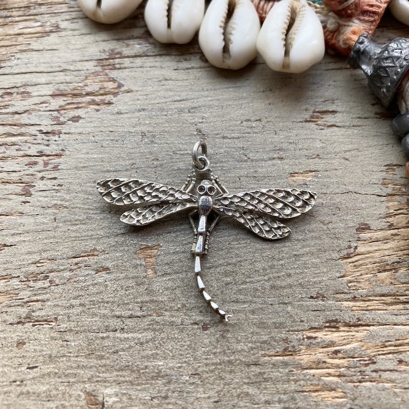 Lovely Vintage Sterling Silver Dragonfly Pendant