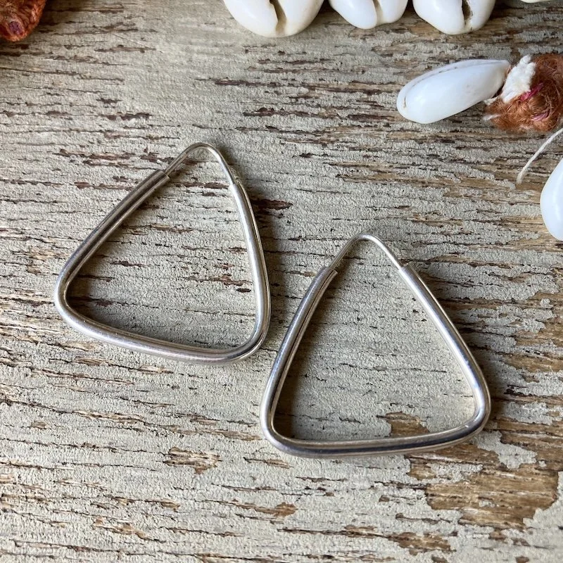 vintage sterling silver triangular hoops 1.jpeg