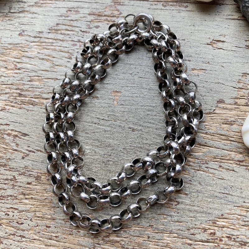 Fab Vintage Chunky Sterling Silver Belcher Chain 21”