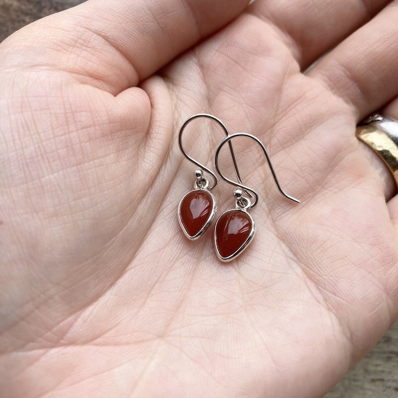 simple sterling silver and carnelian earrings 3.jpeg
