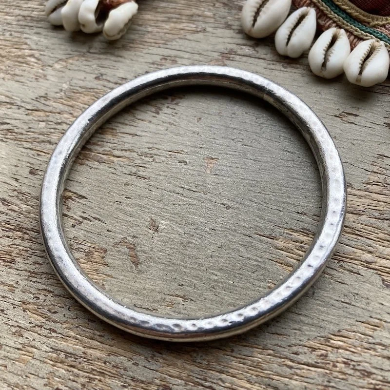 Fab Vintage Hammered Sterling Silver Bangle
