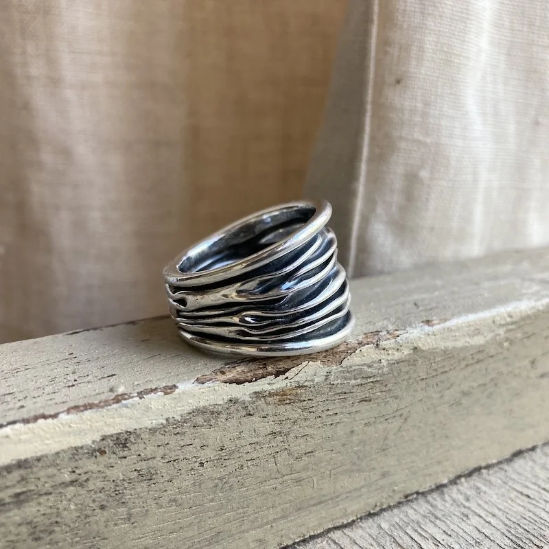 chunky textured solid silver ring 2.jpeg