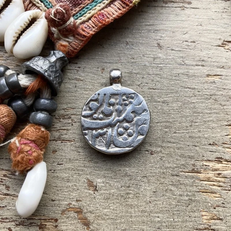 vintage chunky solid silver amulet pendant 1.jpeg