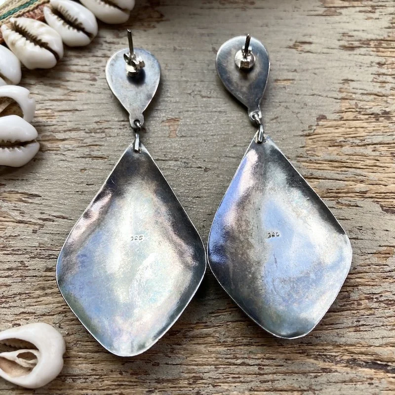 large vintage Balinese sterling silver and gold-plated earrings 2.jpeg