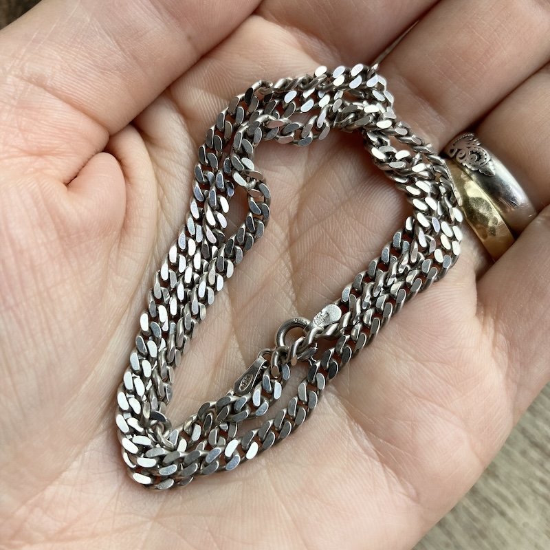 Fab Vintage Sterling Silver Curb Chain 18"