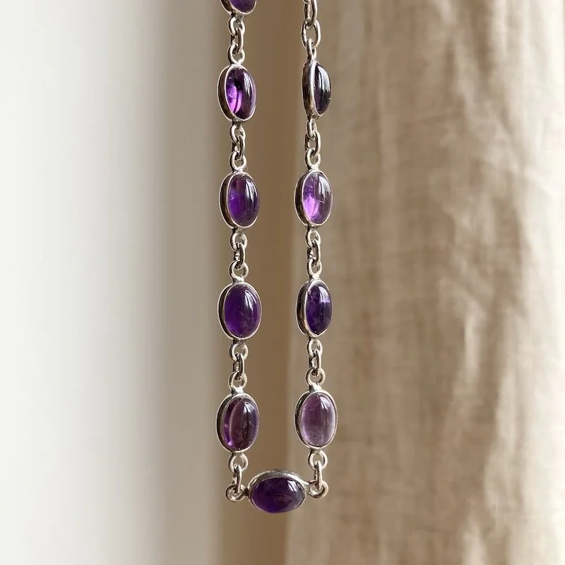 sterling silver and amethyst cabochon bracelet 4.jpeg