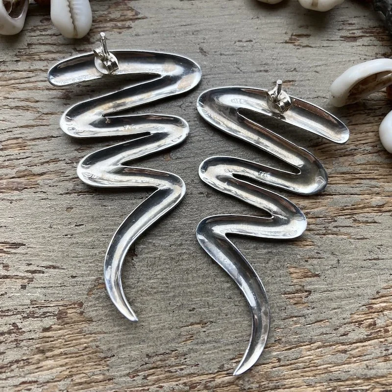 vintage sterling silver squiggle earrings 2.jpeg