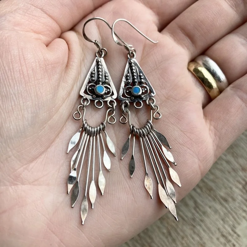 vintage bohemian sterling silver dangly earrings 4.jpeg