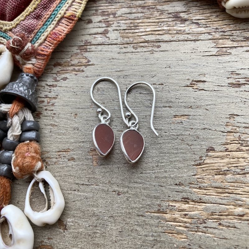 simple sterling silver and carnelian earrings 2.jpeg