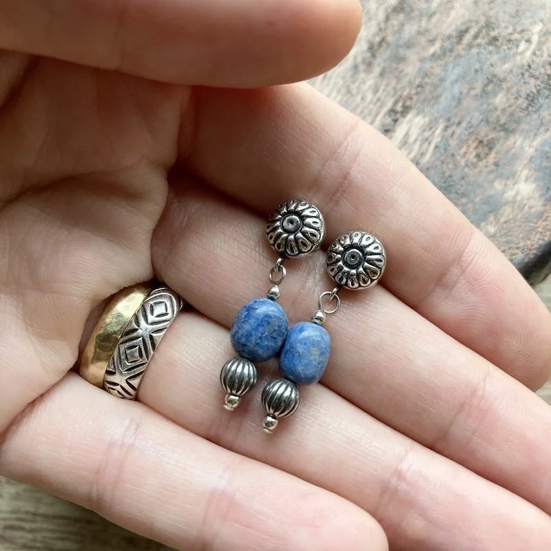 southwestern sterling silver sodalite earrings 3.jpeg