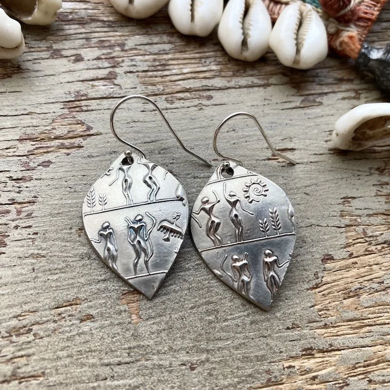 Beautiful Sterling Silver Nature Worship Earrings