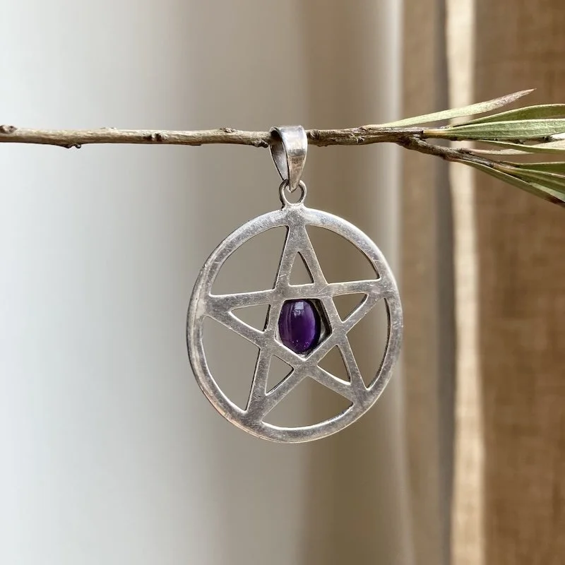 Magical Vintage Sterling Silver Pentacle Pendant