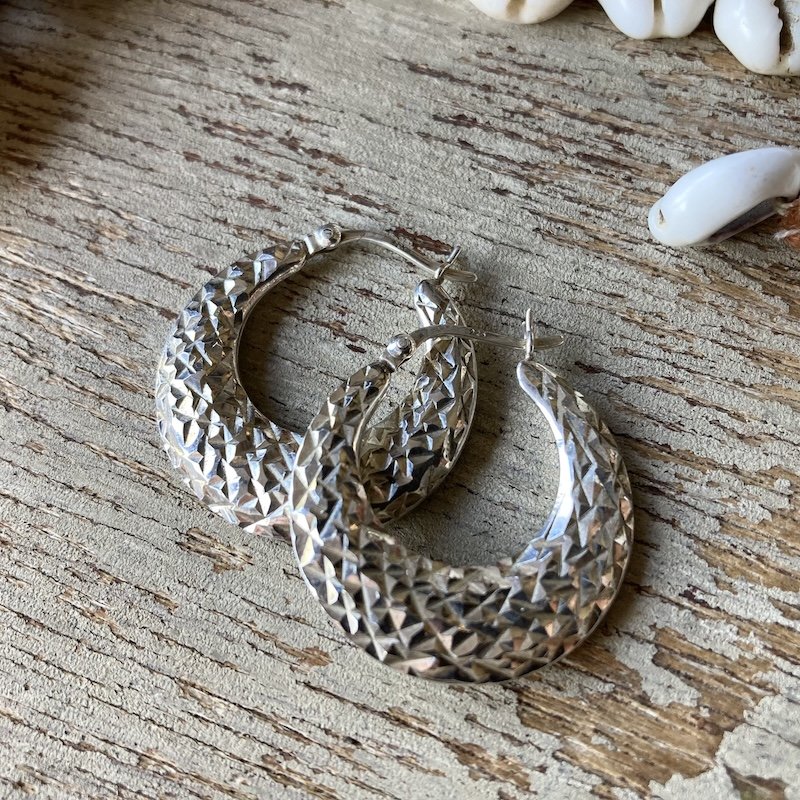 funky diamond cut sterling silver disco hoops 2.jpeg