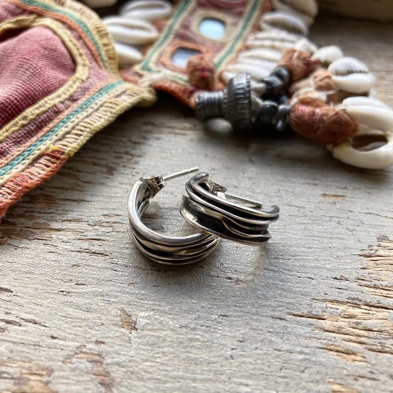 textured solid silver half hoops 1.jpeg