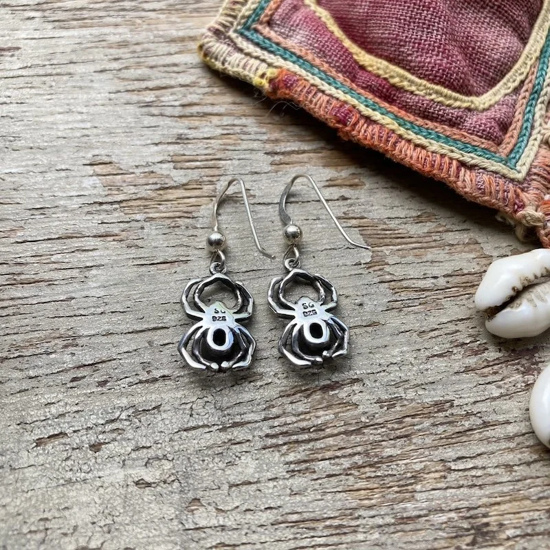 sterling silver amethyst spider earrings 3.jpeg
