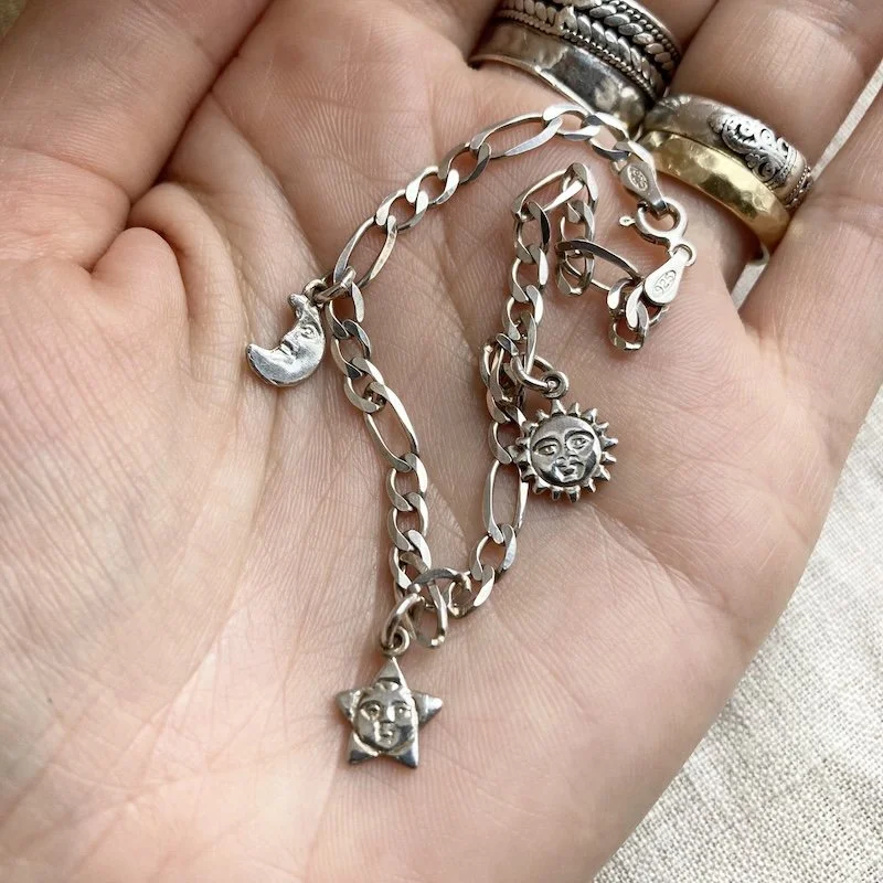 Lovely Sterling Silver Celestial Charm Bracelet