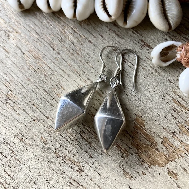 vintage sterling silver geometric dangly earrings 2.jpeg