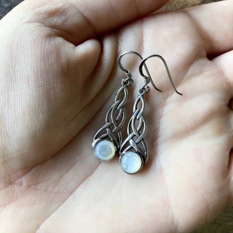 sterling silver celtic knot mother of pearl earrings 4.jpeg