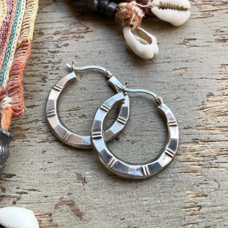 sterling silver textured hoops 2.jpeg