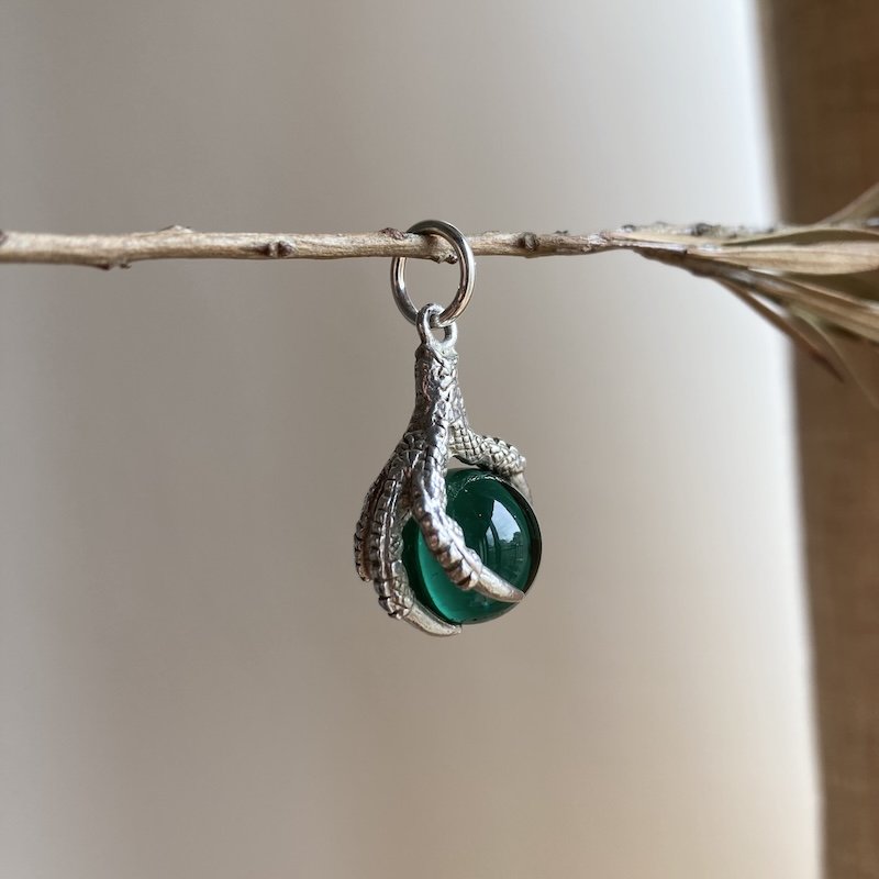 Beautiful Vintage Sterling Silver Claw and Orb Pendant