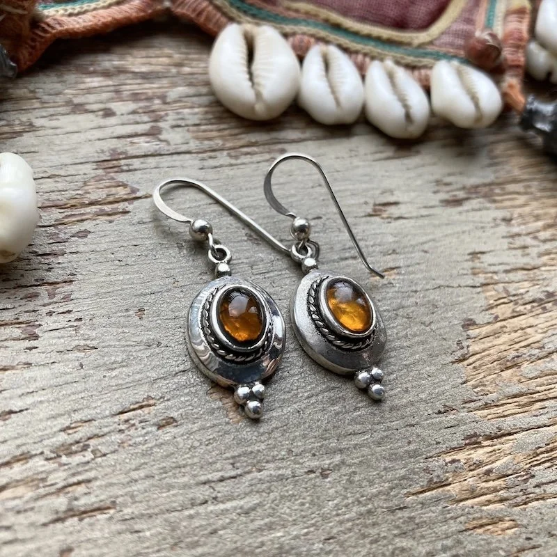vintage sterling silver and amber earrings 2.jpeg