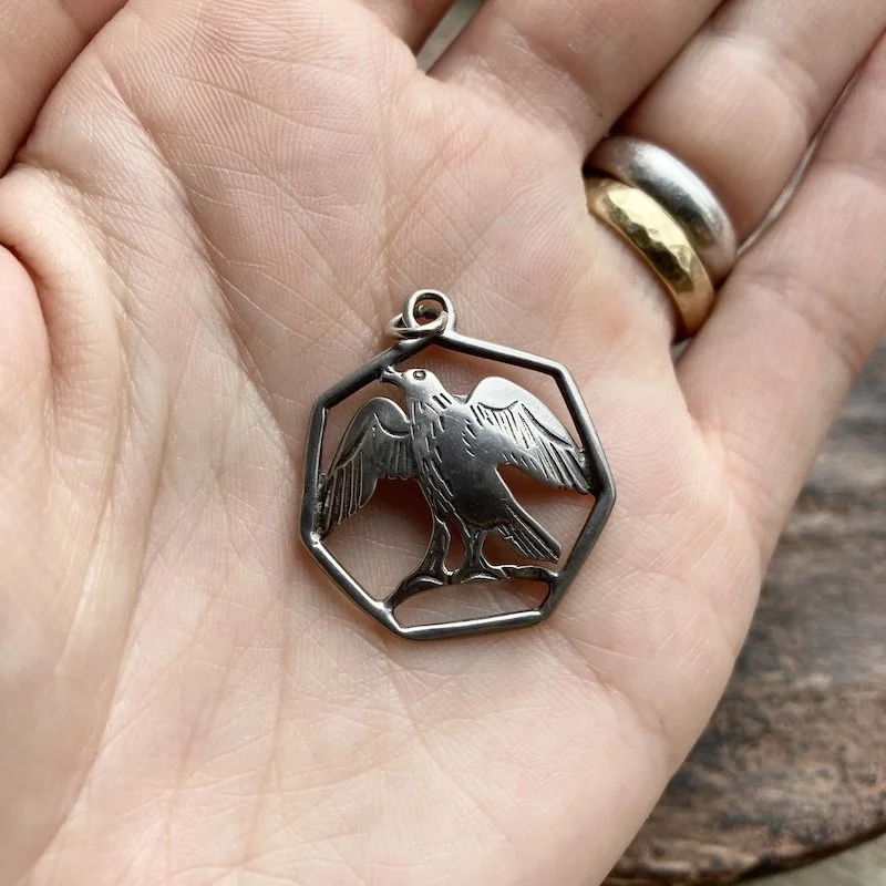Beautiful Vintage Sterling Silver Bird Pendant