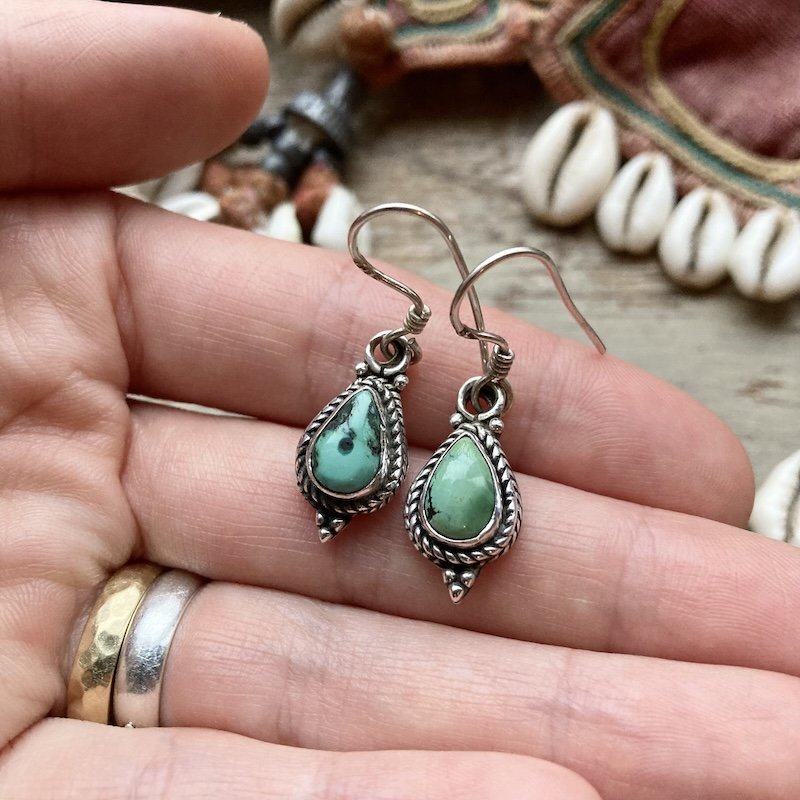 Dreamy Vintage Sterling Silver Turquoise Earrings