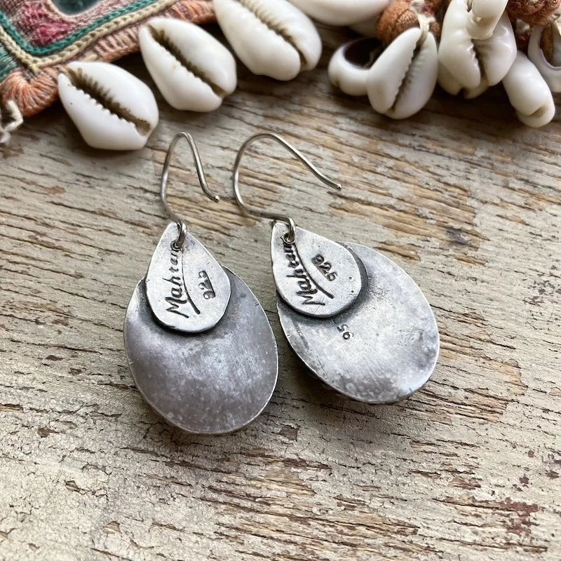 vintage solid silver and turquoise earrings 2.jpeg