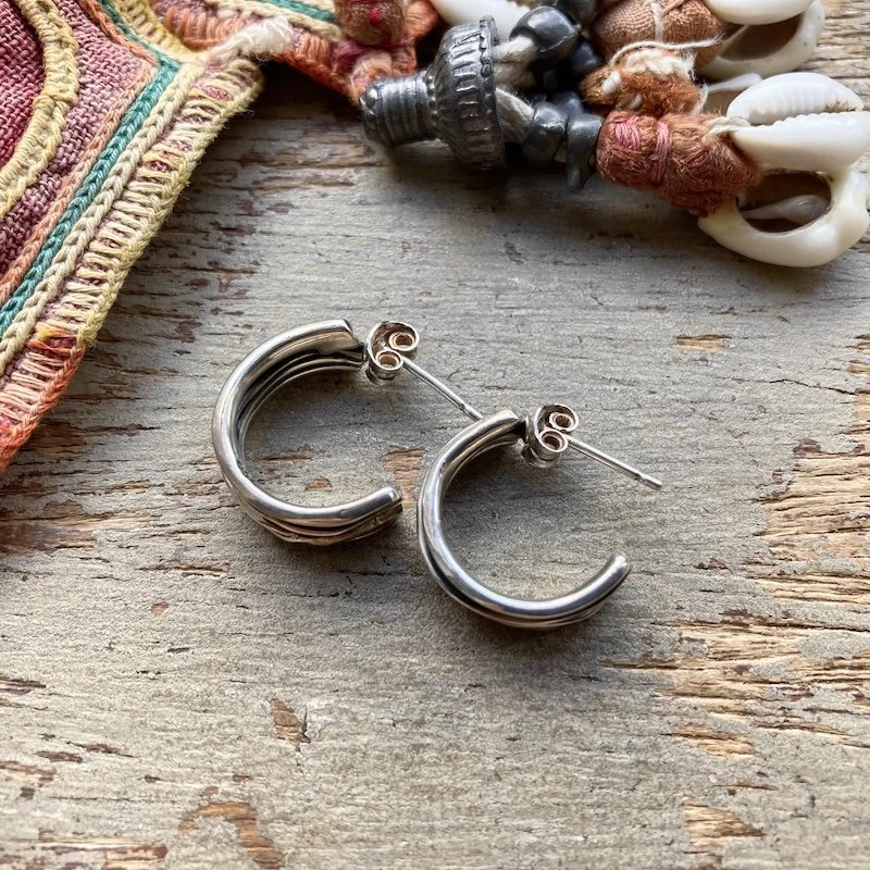 textured solid silver half hoops 2.jpeg