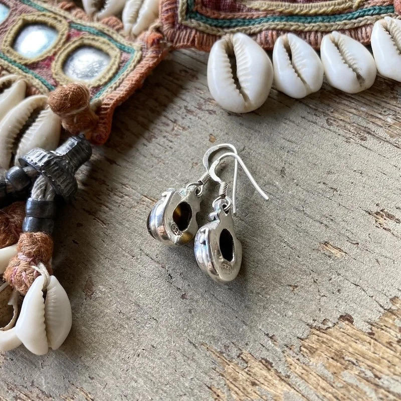 vintage sterling silver tiger's eye earrings 3.jpeg