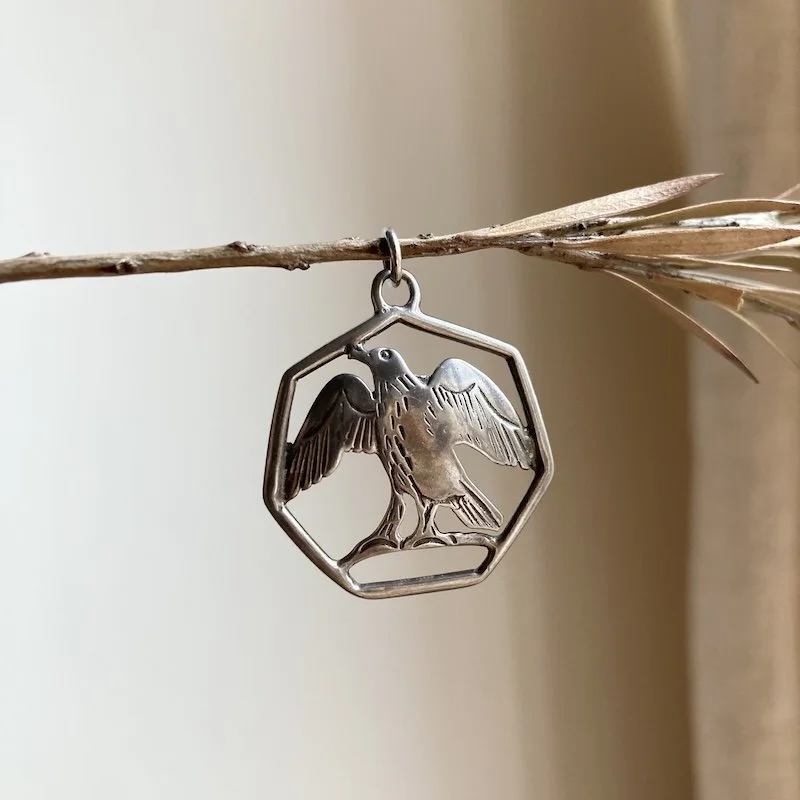 Beautiful Vintage Sterling Silver Bird Pendant