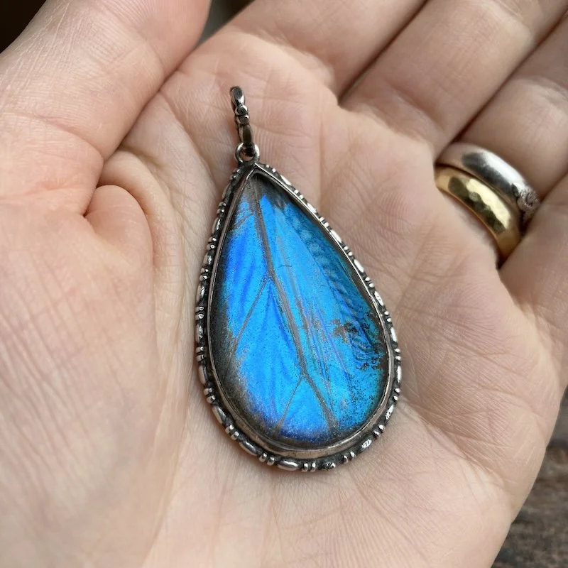 antique sterling silver butterfly wing pendant 4.jpeg