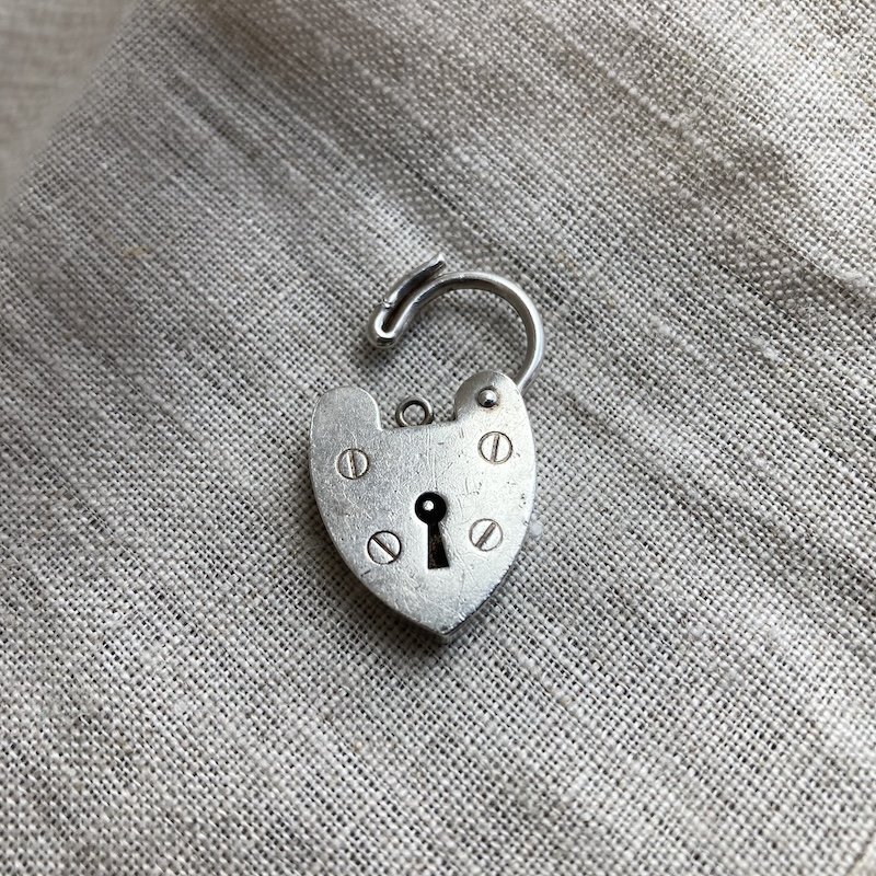 Fab Vintage Large Sterling Silver Heart Padlock