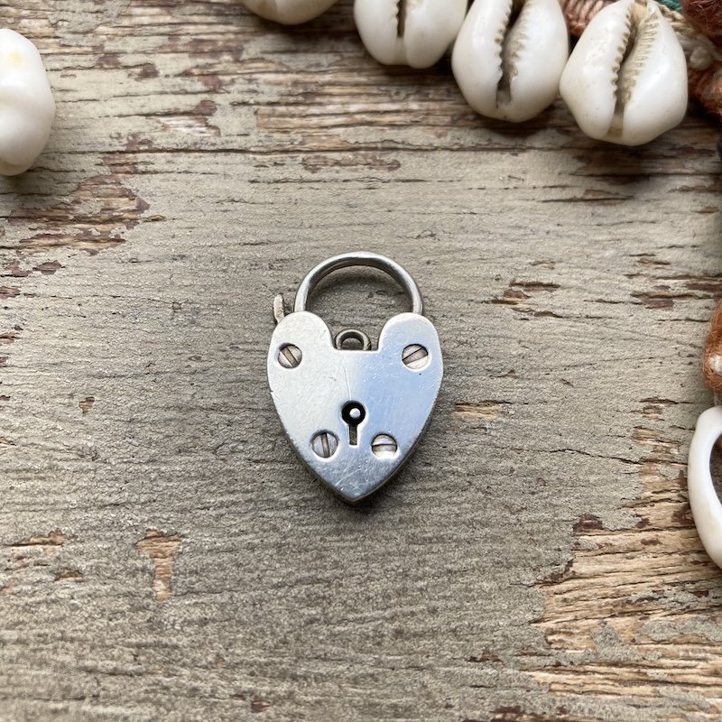Vintage Solid Silver Love Heart Padlock
