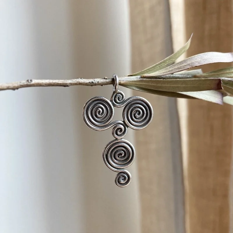 solid pure silver hill tribe spiral pendant 4.jpeg