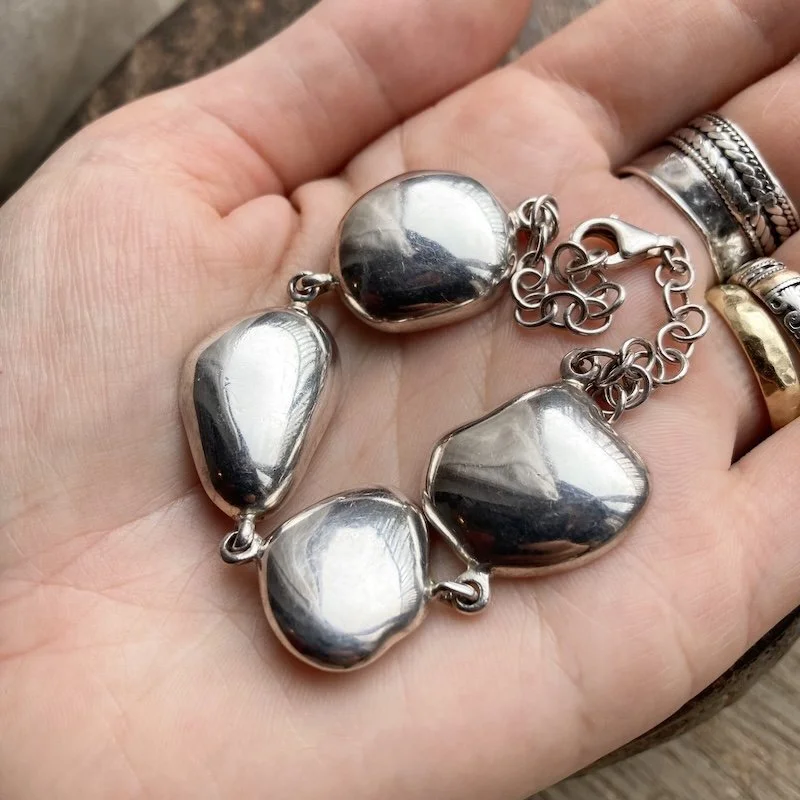 Beautiful Sterling Silver Pebble Bracelet