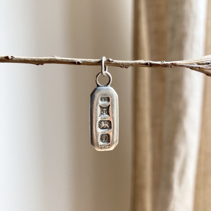 Fab Vintage Solid Silver Mini Ingot Pendant