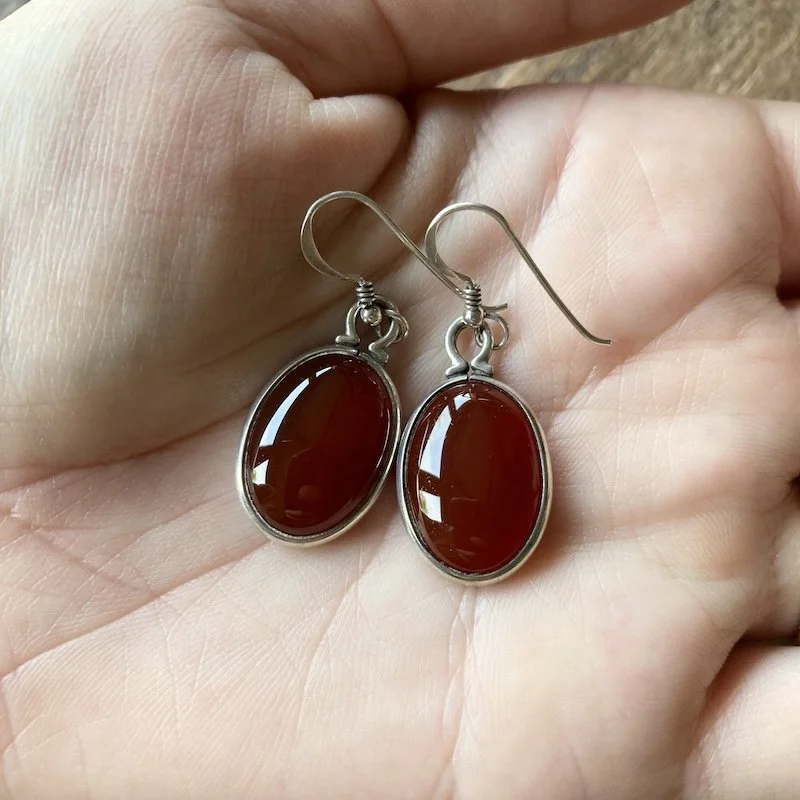simple sterling silver carnelian earrings 3.jpeg