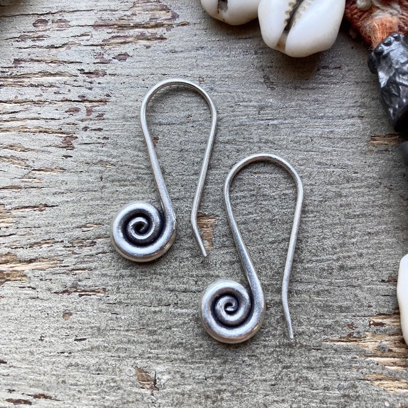 Pure Silver Hill Tribe Spiral Earrings
