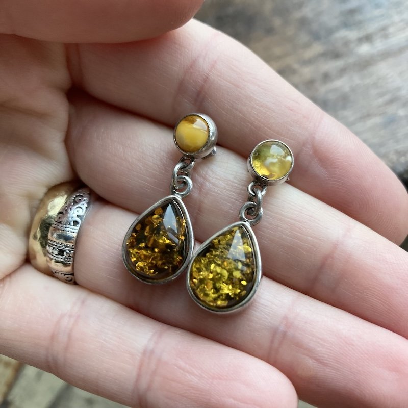 vintage sterling silver and amber earrings 4.jpeg