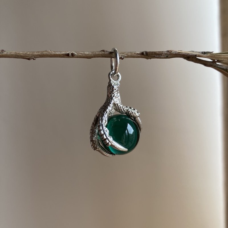 Beautiful Vintage Sterling Silver Claw and Orb Pendant
