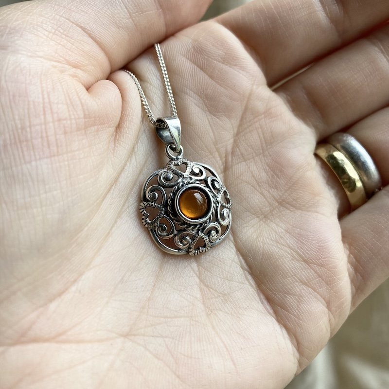 openwork sterling silver and amber necklace 3.jpeg