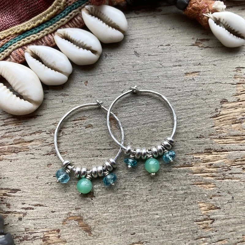 vintage sterling silver crystal beaded hoops 3.jpeg