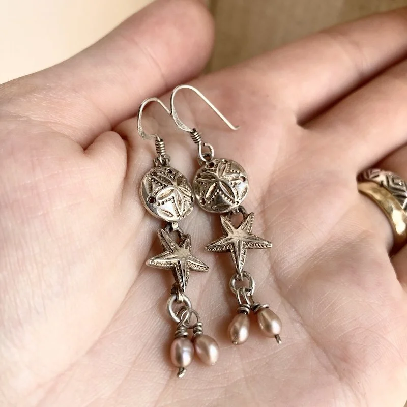 vintage sterling silver seaside earrings with pearls 3.jpeg