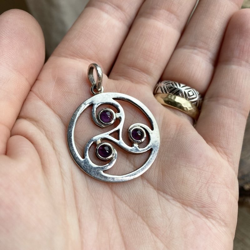 sterling silver and amethyst triskelion pendant 3.jpeg