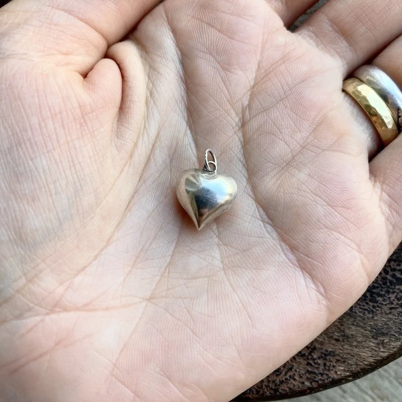 Cute Little Sterling Silver Puffy Heart Pendant