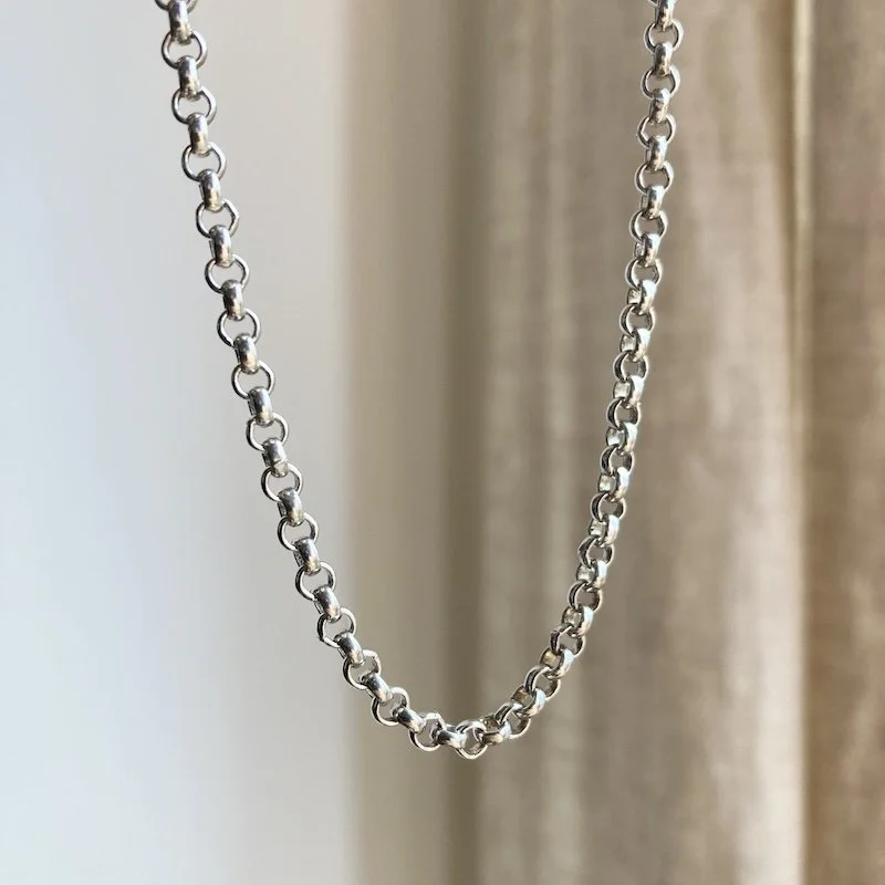 Fab Vintage Sterling Silver Belcher Chain 24.25"