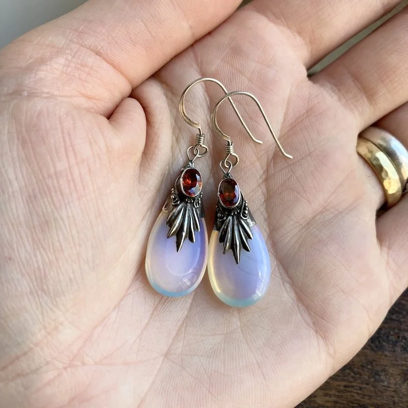 sterling silver opalescent glass earrings 4.jpeg