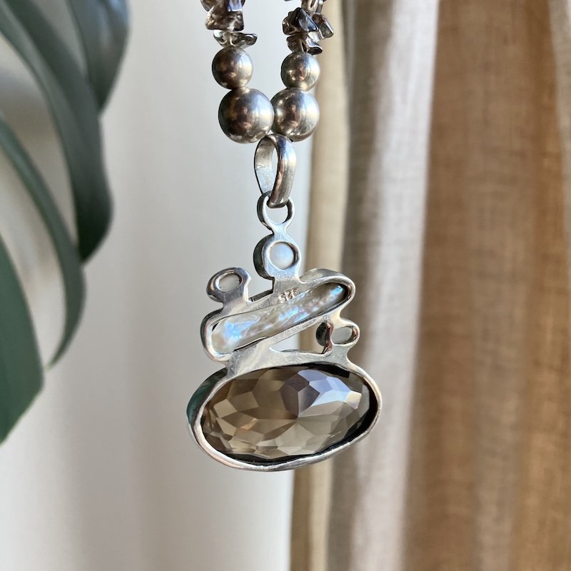 sterling silver smoky quartz necklace 2.jpeg
