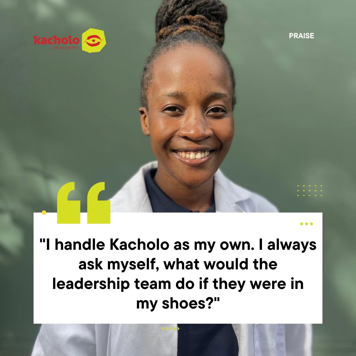 🌶️ From Cleaner to Leader: Praise&rsquo;s Journey

Numbers, quality, and calm under pressure &mdash; Praise keeps our packshed running smoothly. She joined Kacholo in 2019 as a cleaner, determined to fund her education. Today, she&rsquo;s our Packsh